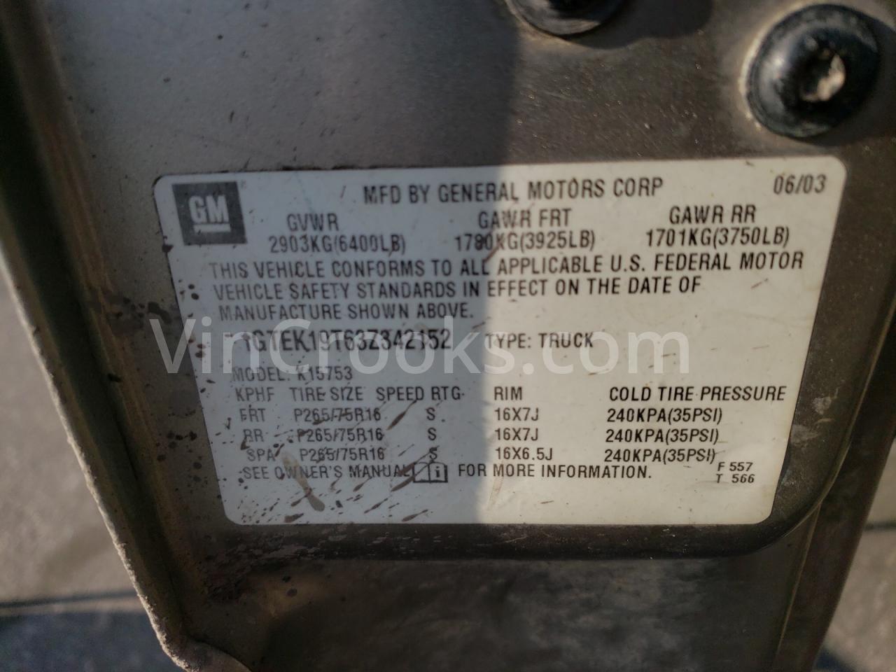 1GTEK19T63Z342152