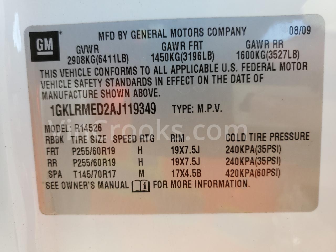 1GKLRMED2AJ119349