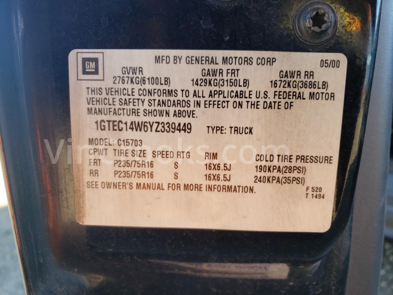 1GTEC14W6YZ339449