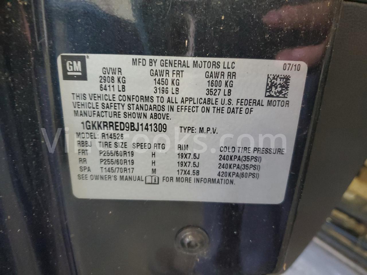 1GKKRRED9BJ141309