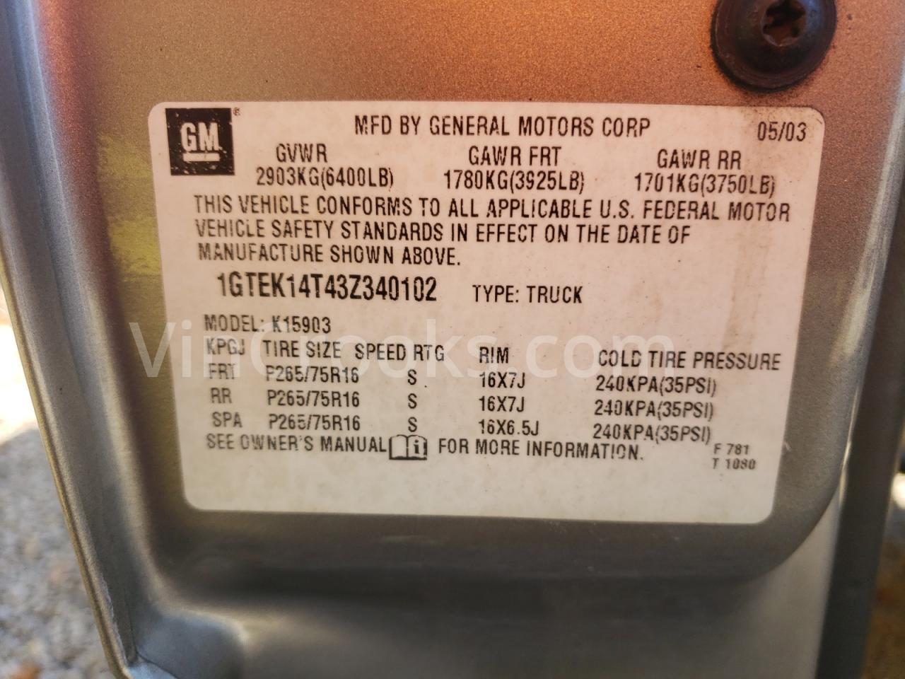 1GTEK14T43Z340102