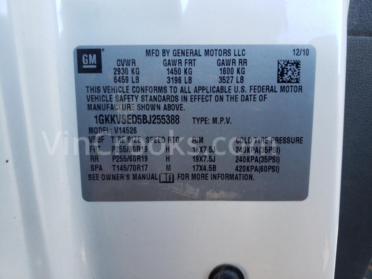 1GKKVSED5BJ255388