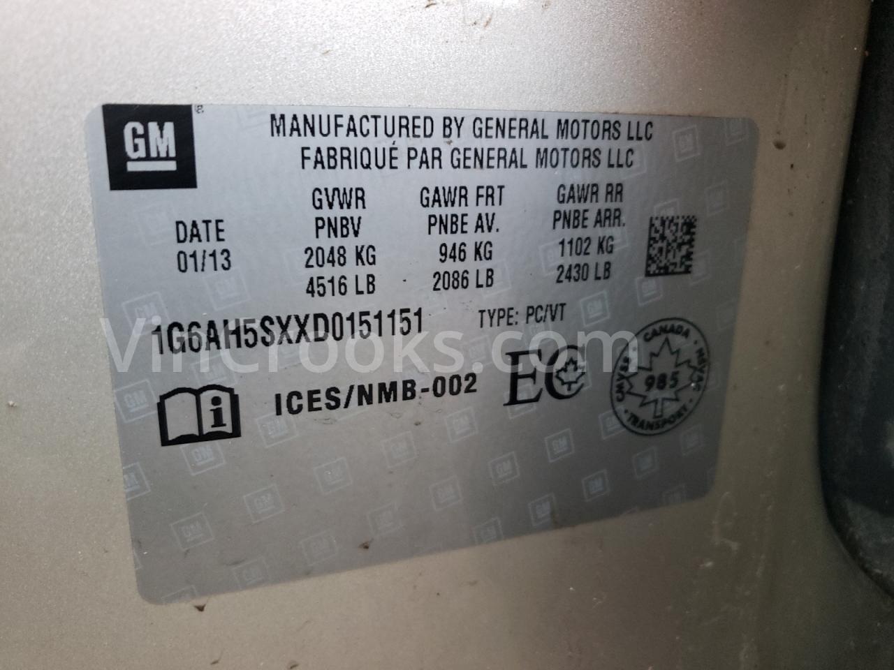 1G6AH5SXXD0151151
