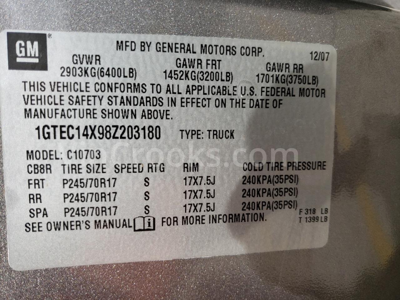1GTEC14X98Z203180