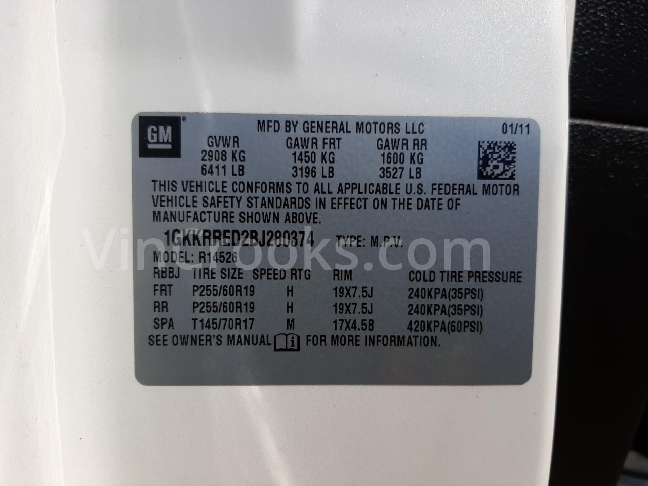 1GKKRRED2BJ280374