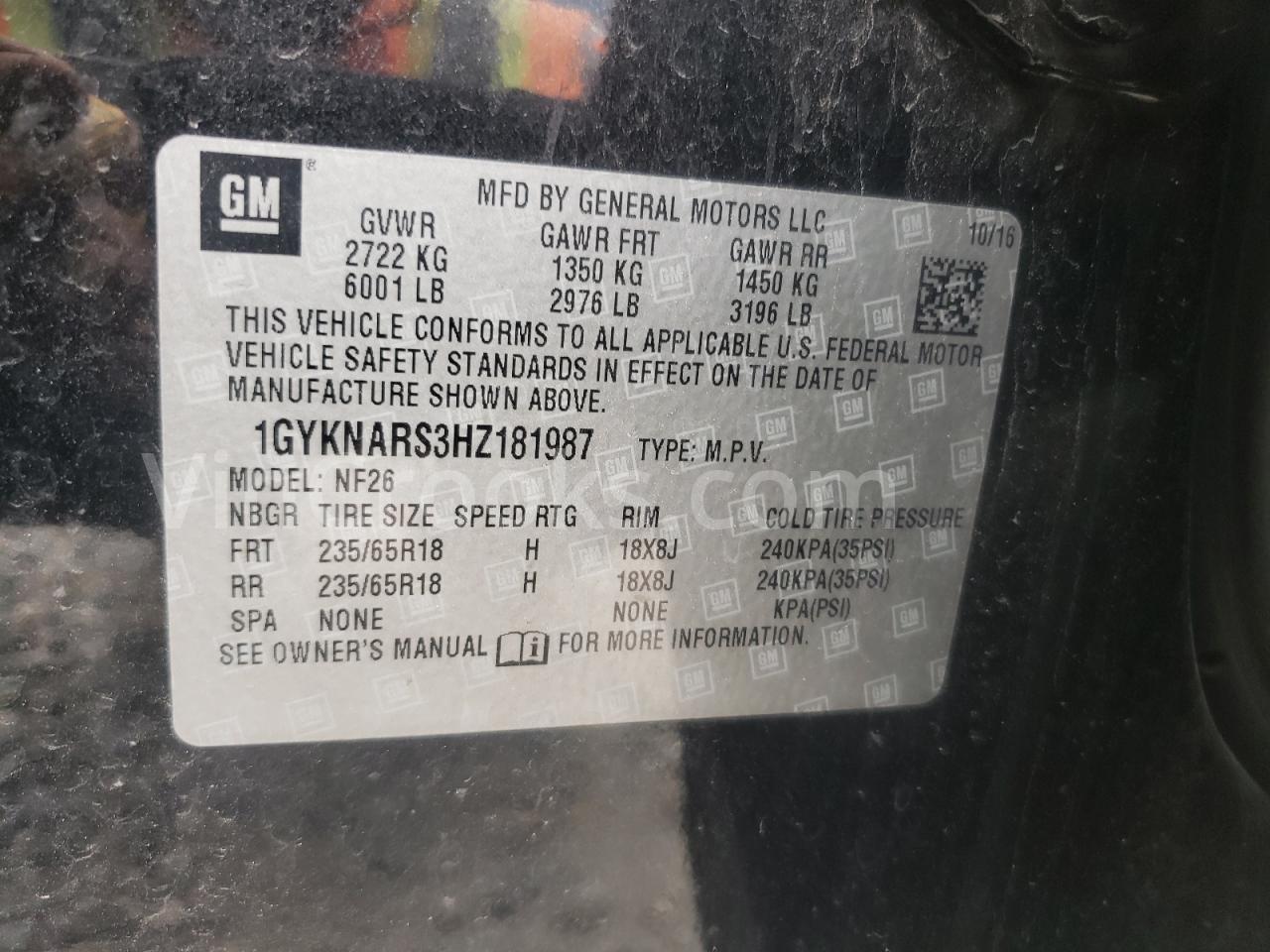 1GYKNARS3HZ181987