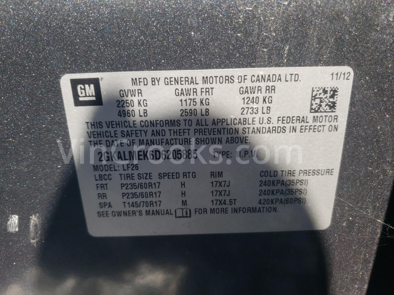 2GKALMEK6D6205885