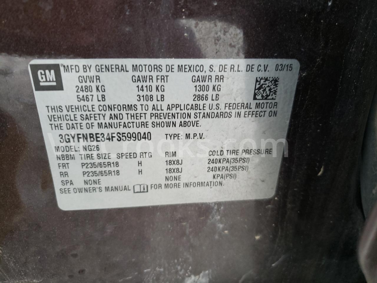 3GYFNBE34FS599040