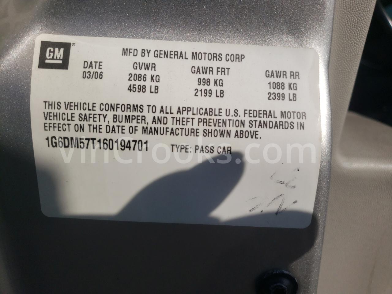 1G6DM57T160194701