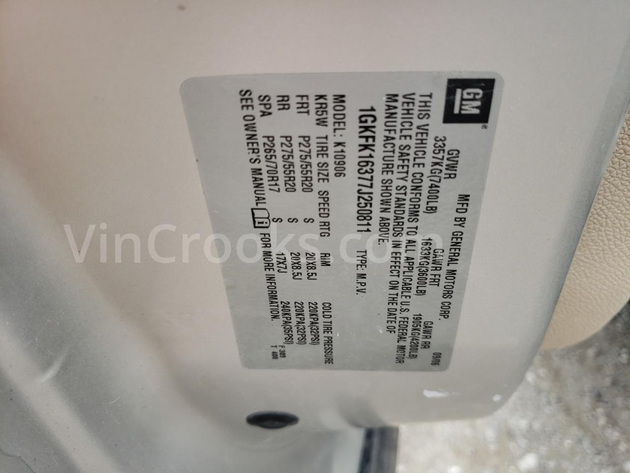1GKFK16377J250811