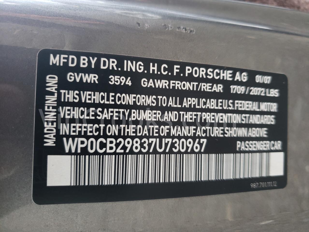 WP0CB29837U730967