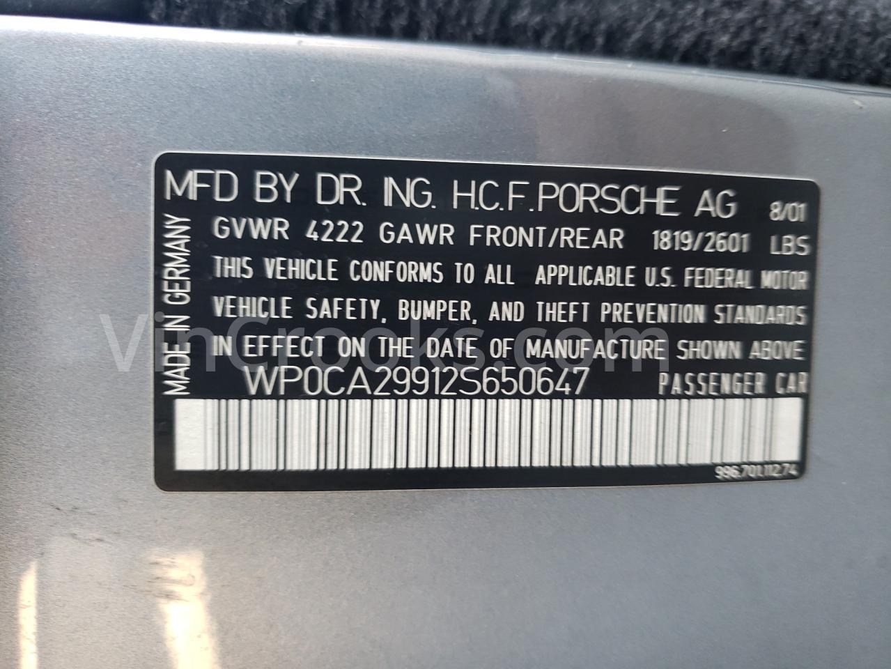 WP0CA29912S650647