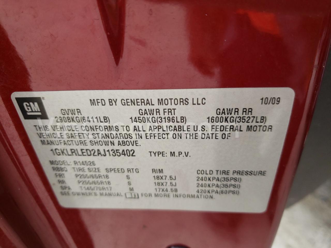 1GKLRLED2AJ135402