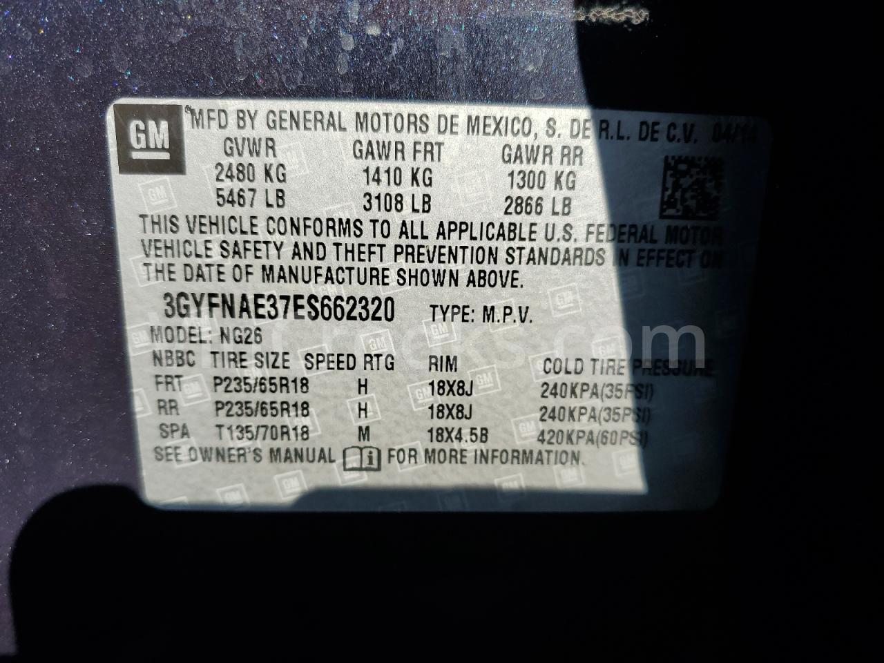 3GYFNAE37ES662320