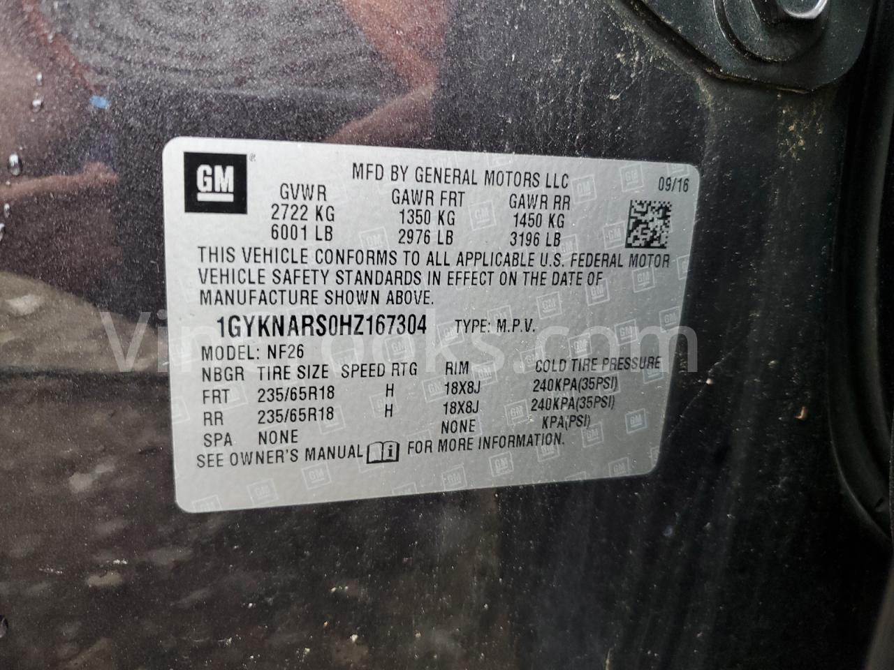 1GYKNARS0HZ167304