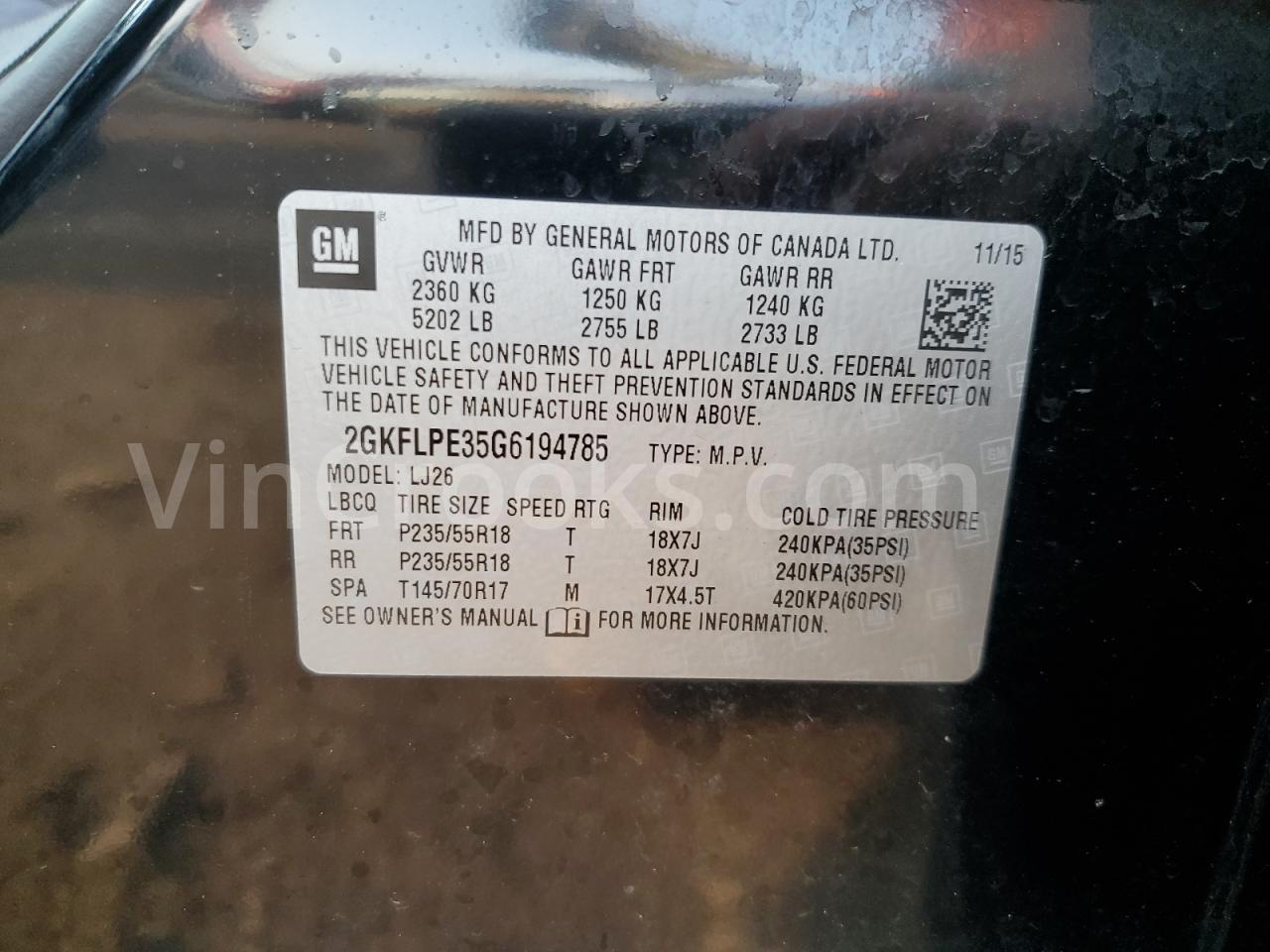 2GKFLPE35G6194785