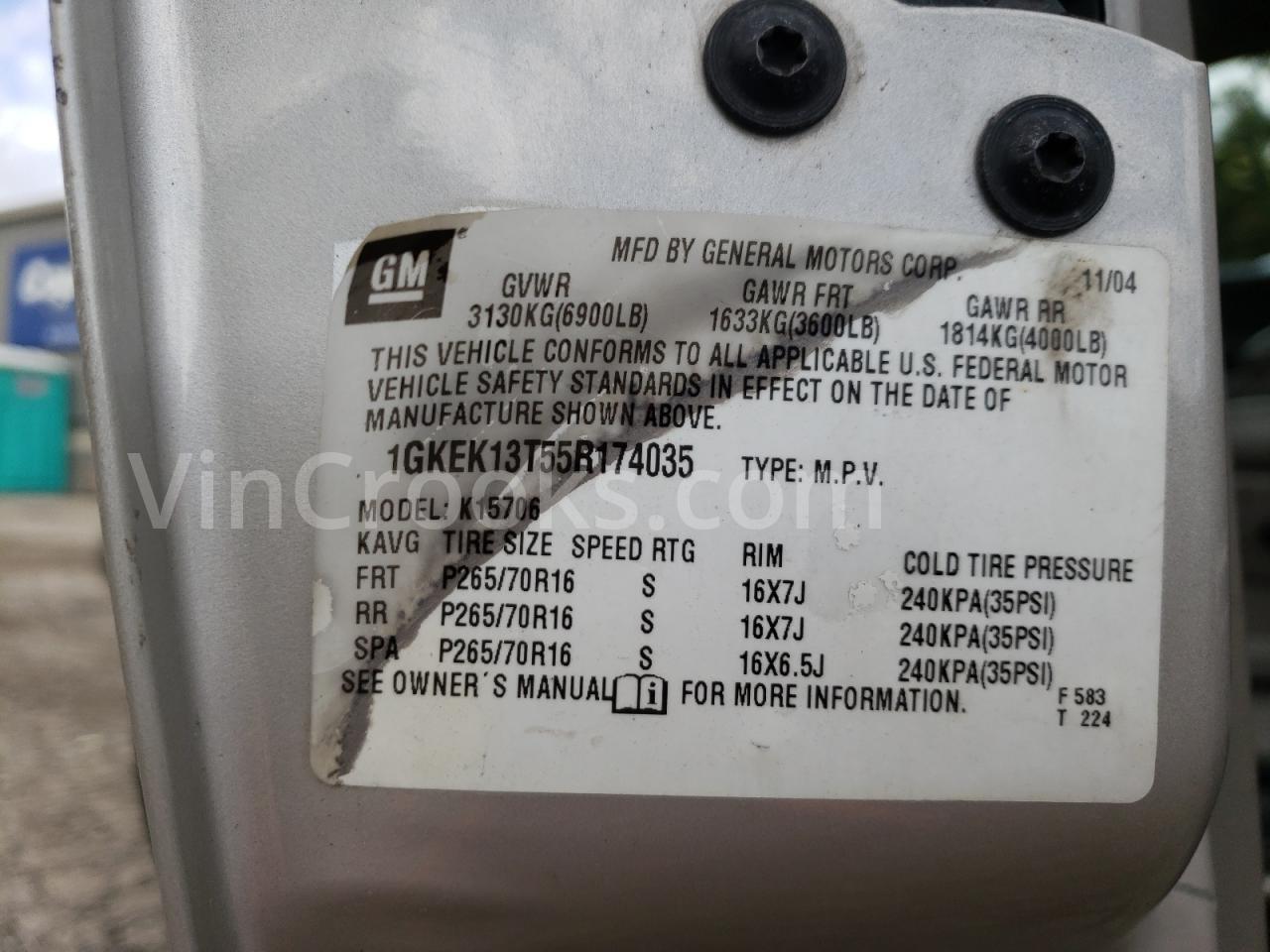 1GKEK13T55R174035