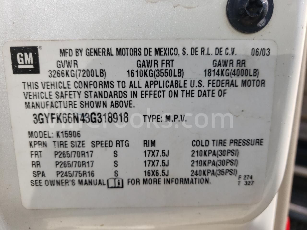 3GYFK66N43G318918