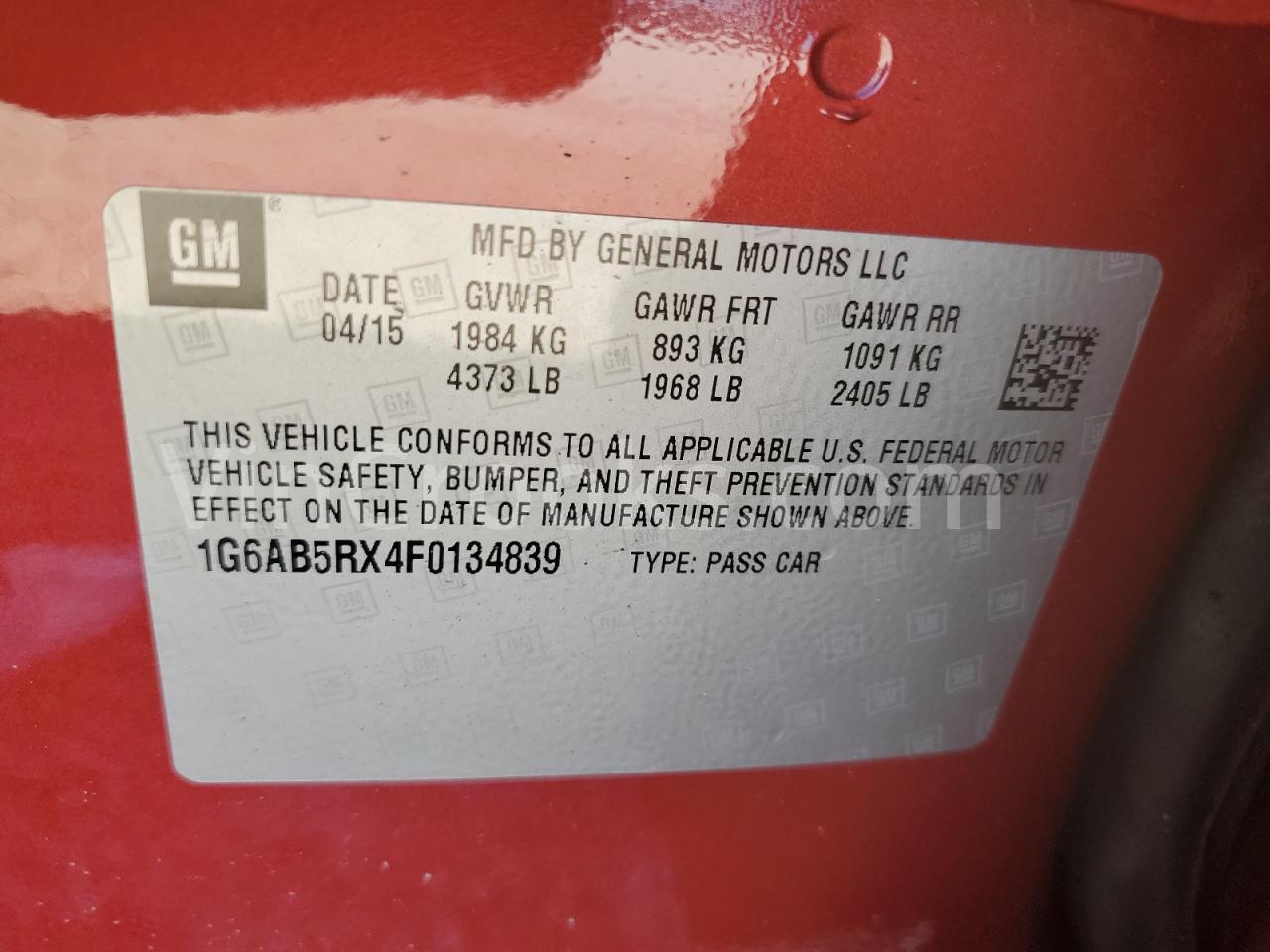 1G6AB5RX4F0134839