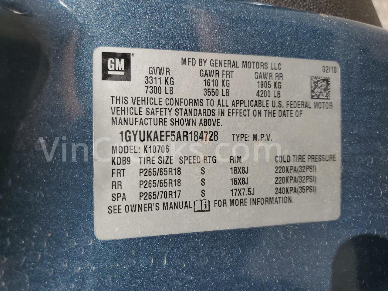1GYUKAEF5AR184728