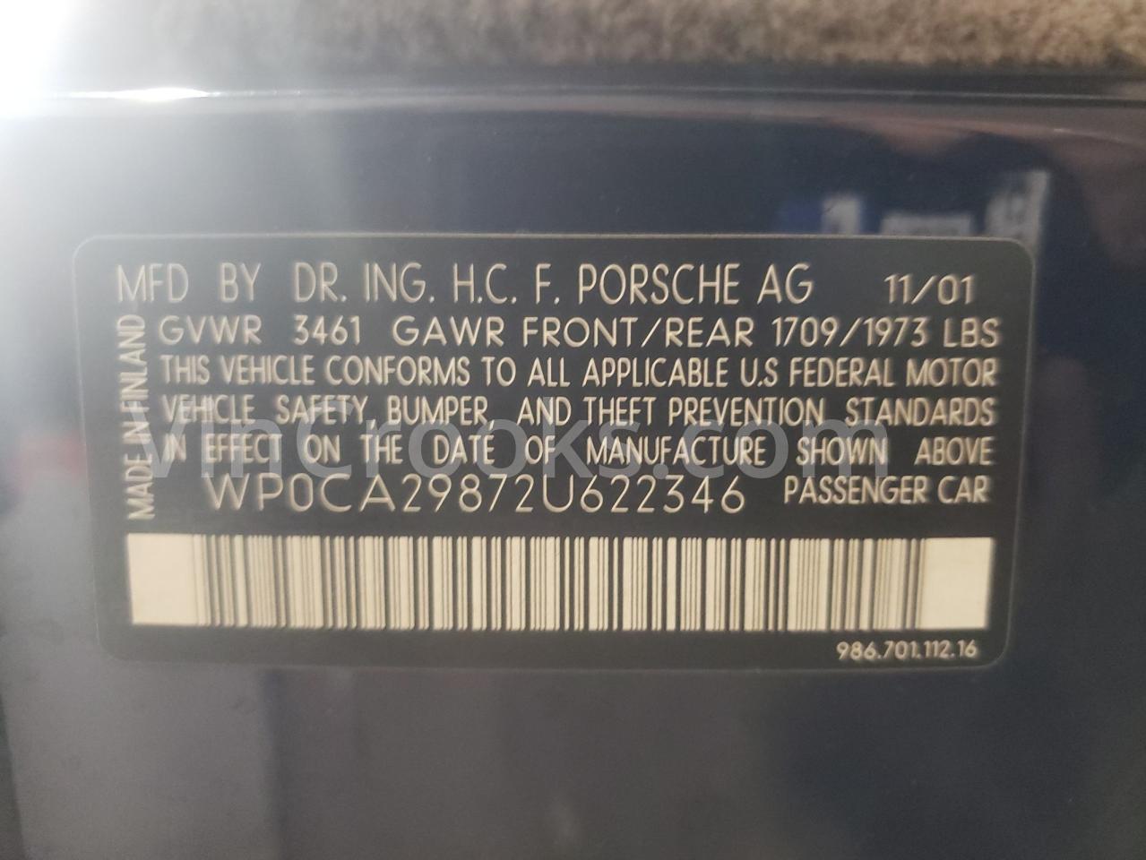 WP0CA29872U622346