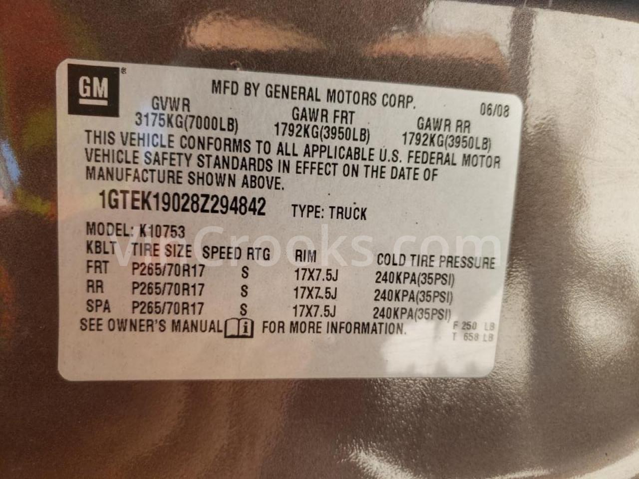 1GTEK19028Z294842