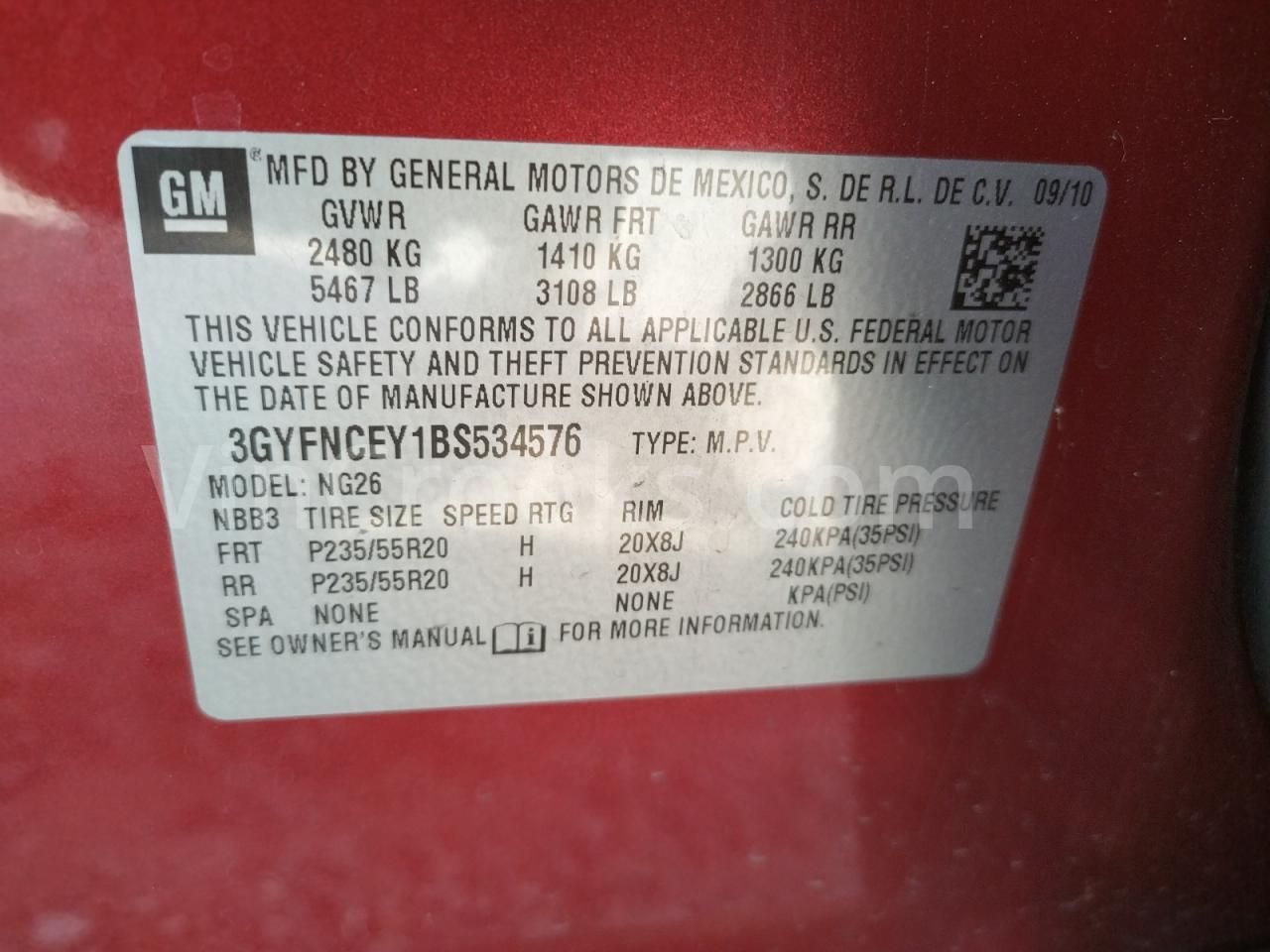 3GYFNCEY1BS534576