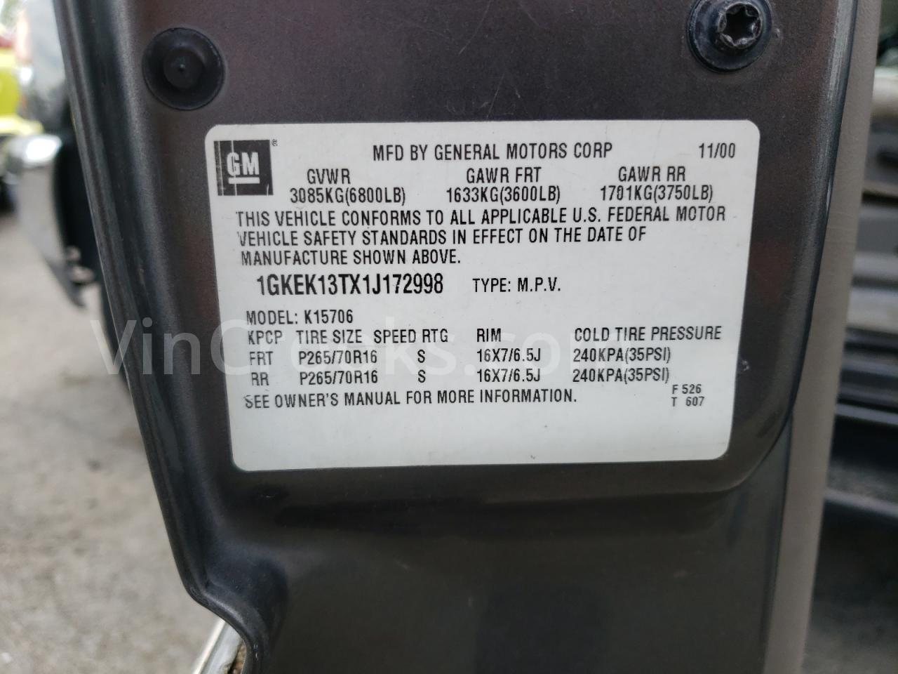 1GKEK13TX1J172998