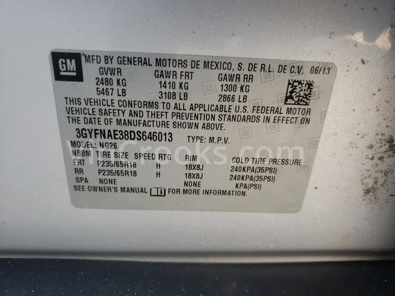 3GYFNAE38DS646013