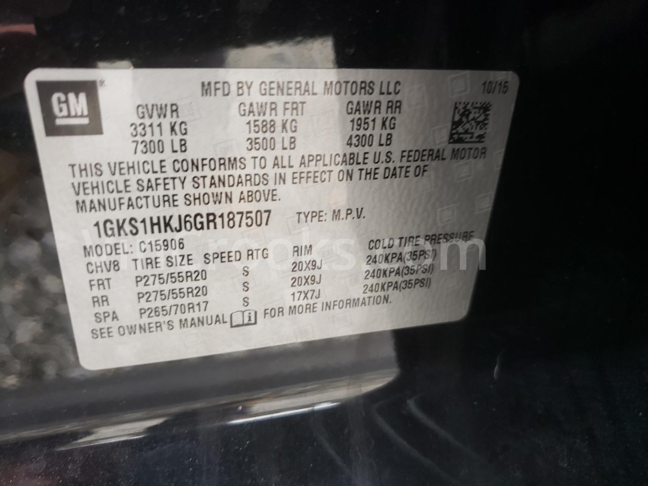 1GKS1HKJ6GR187507
