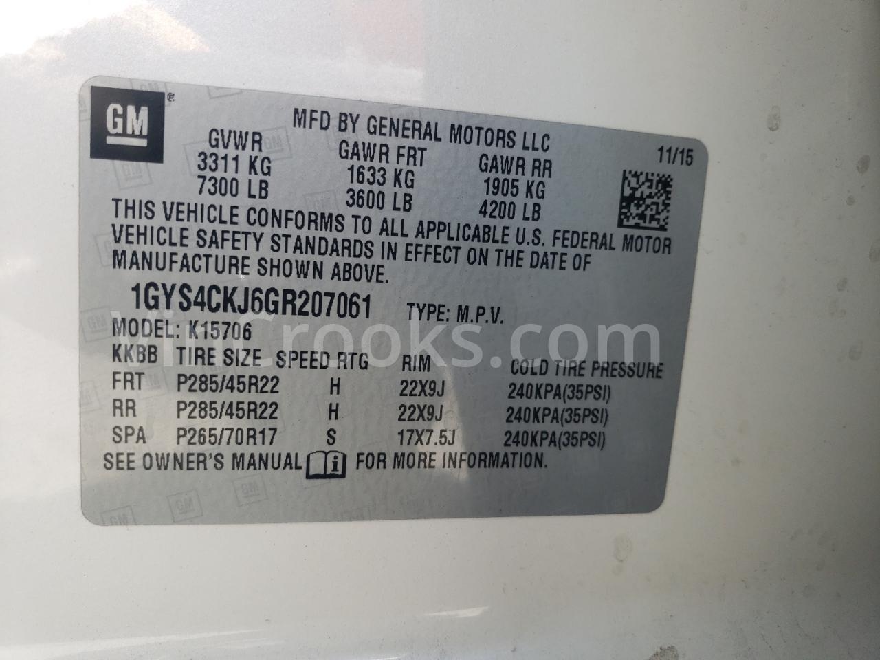 1GYS4CKJ6GR207061