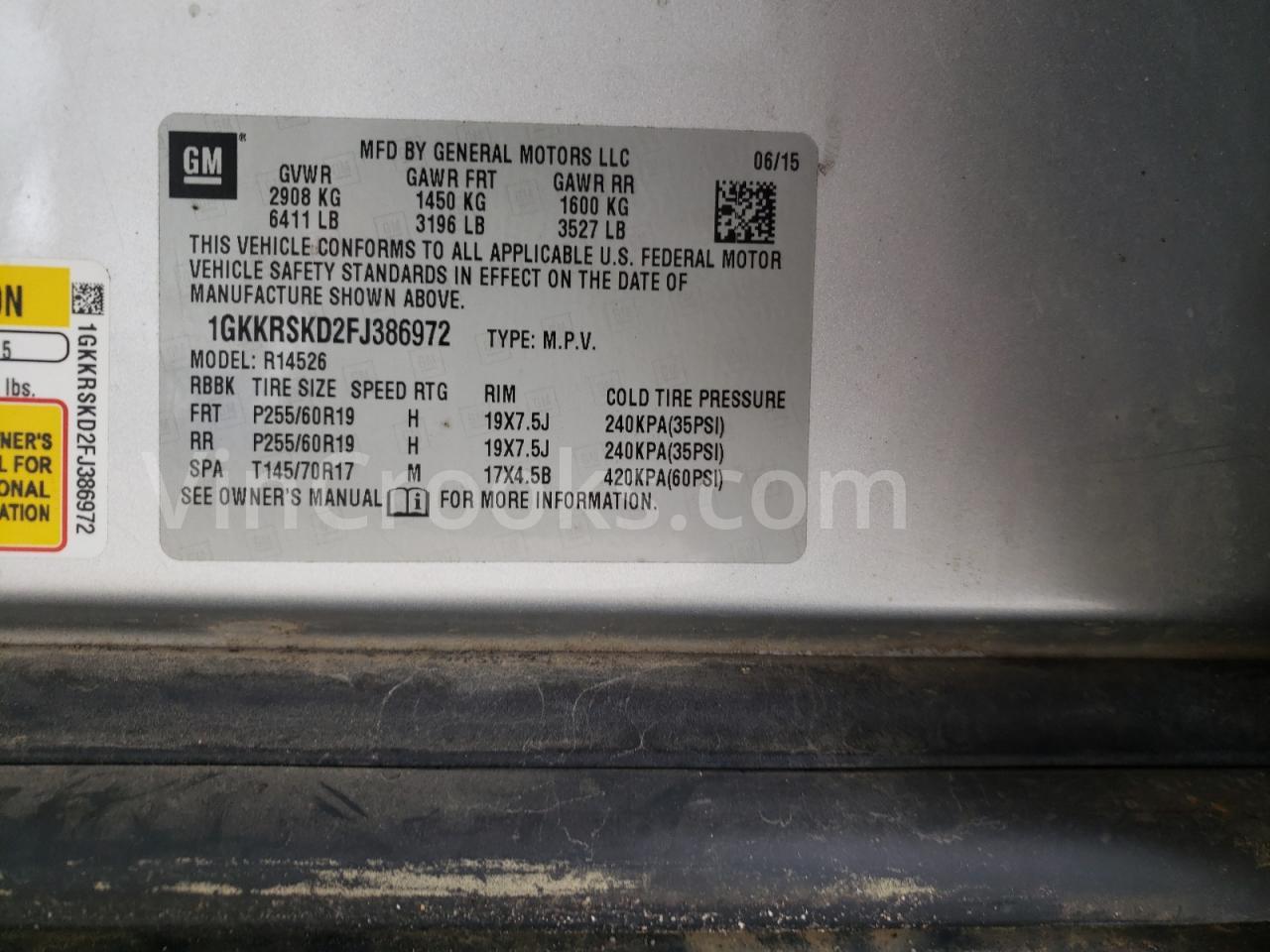 1GKKRSKD2FJ386972