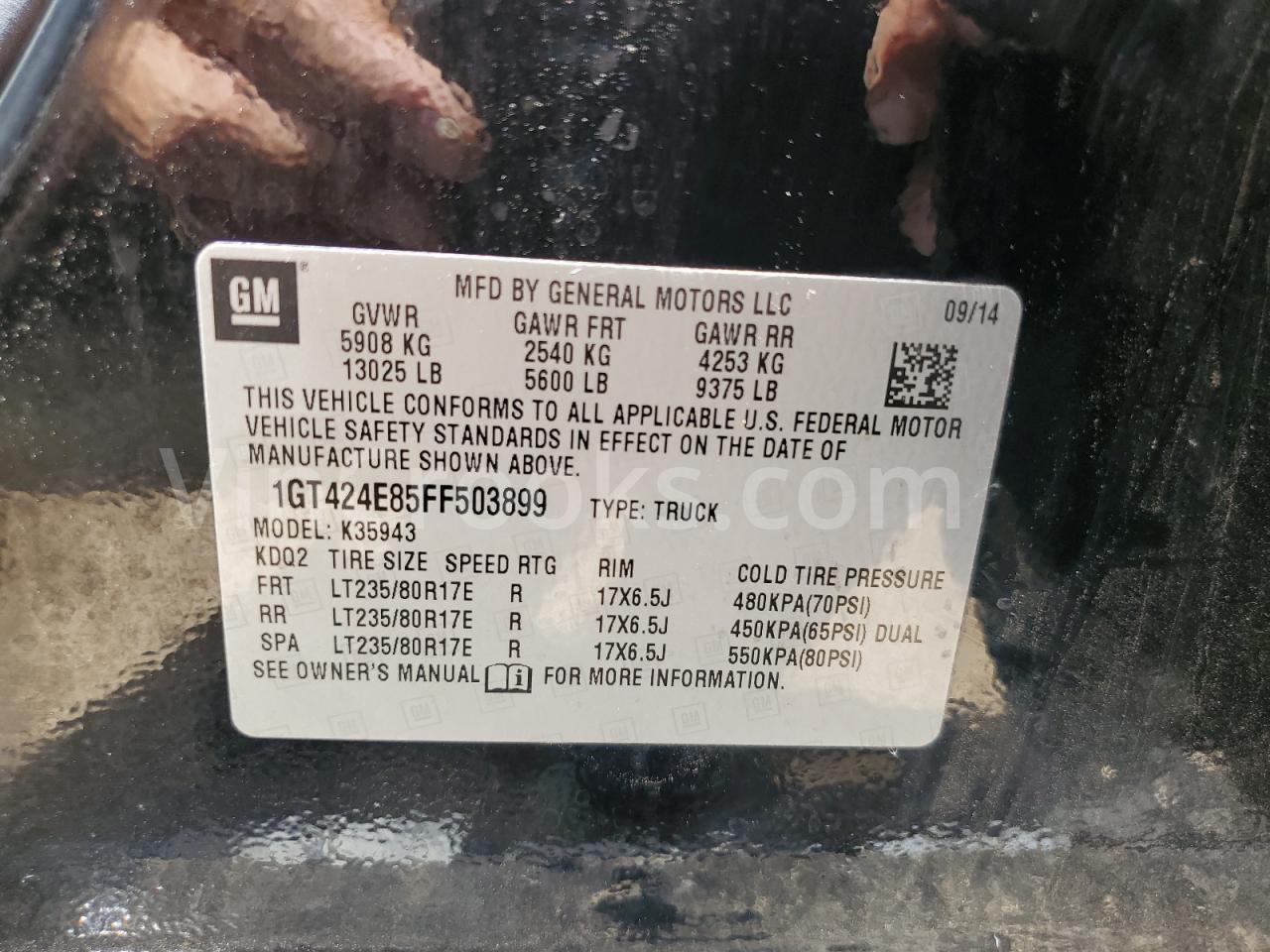 1GT424E85FF503899