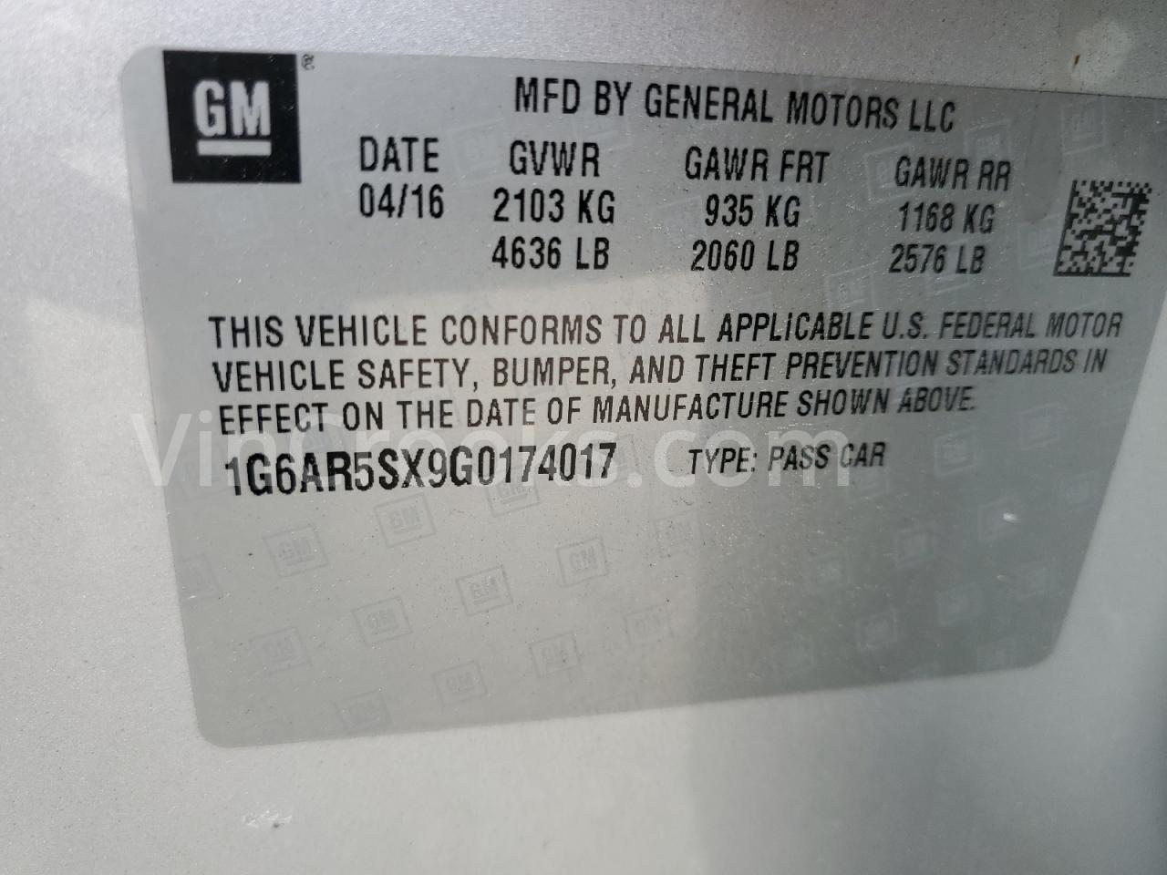 1G6AR5SX9G0174017