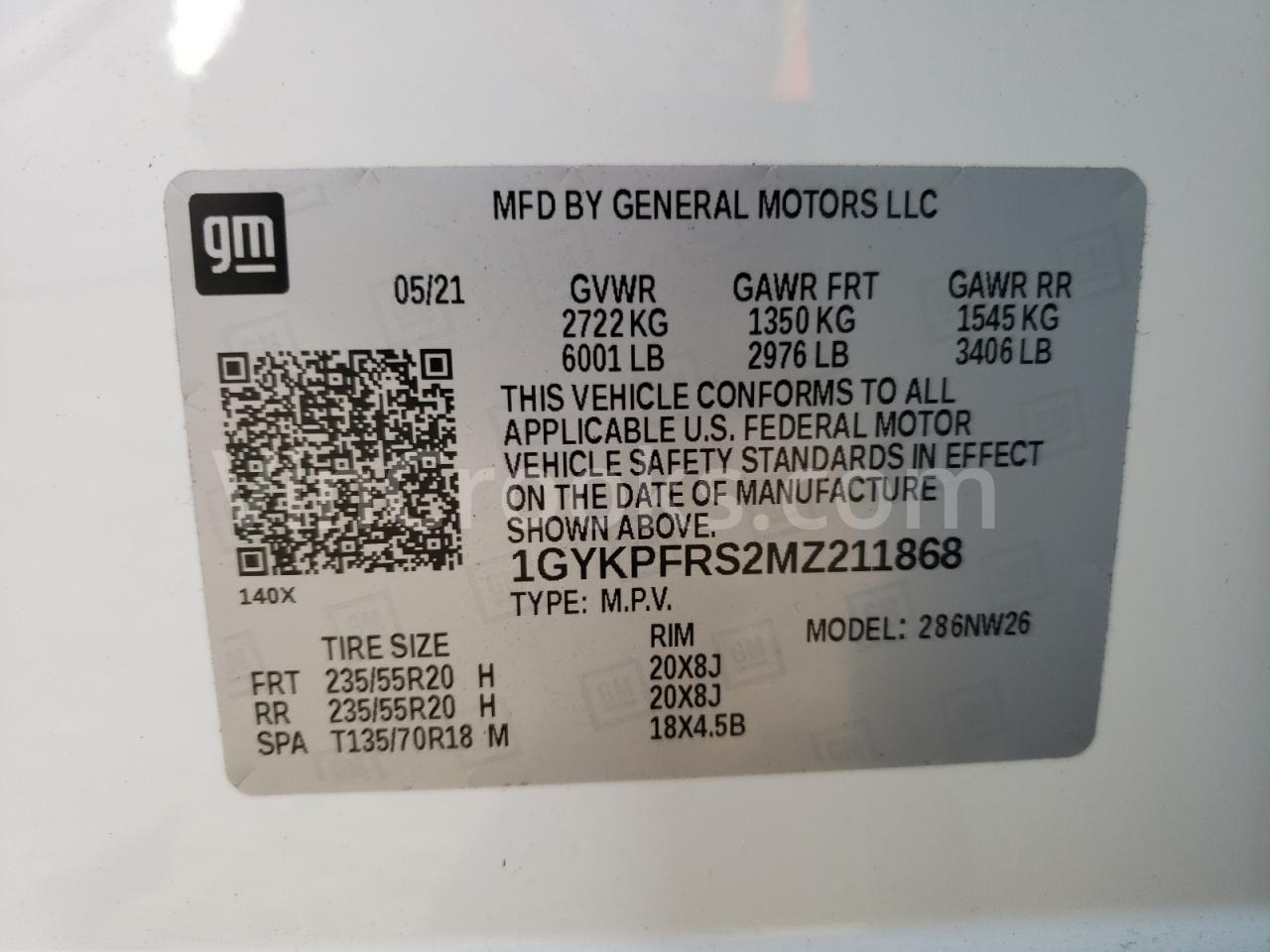 1GYKPFRS2MZ211868
