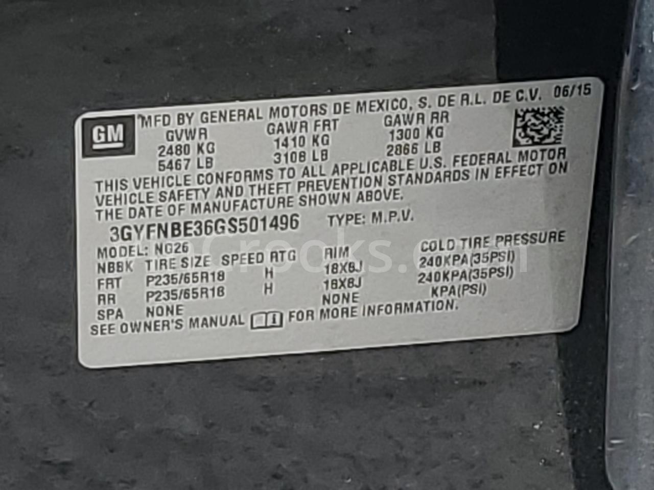 3GYFNBE36GS501496