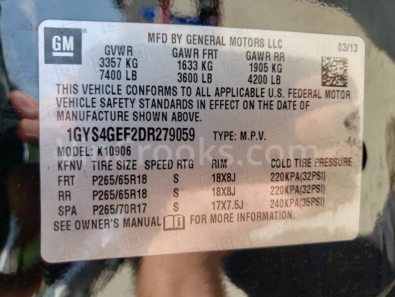 1GYS4GEF2DR279059
