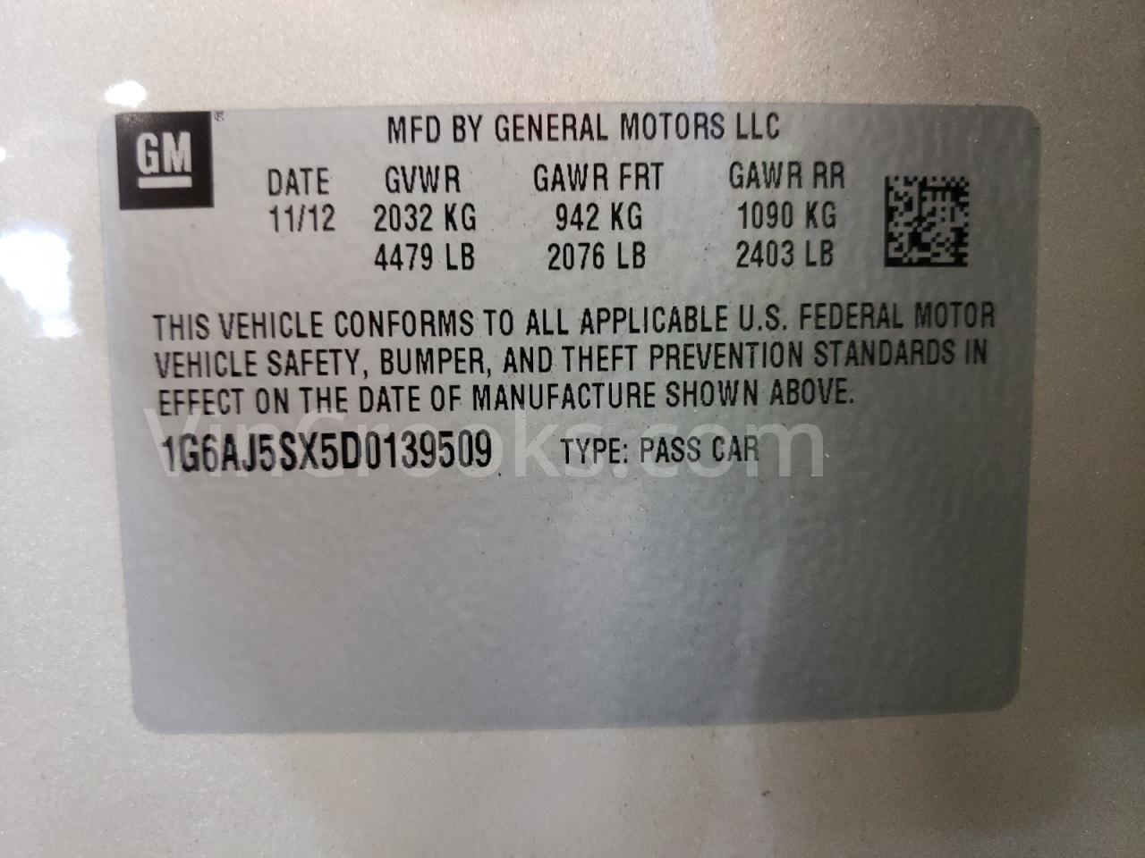 1G6AJ5SX5D0139509