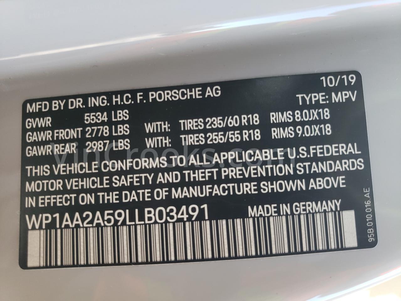 WP1AA2A59LLB03491