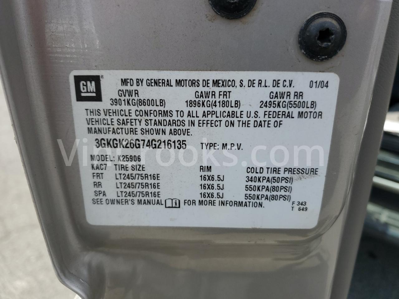 3GKGK26G74G216135
