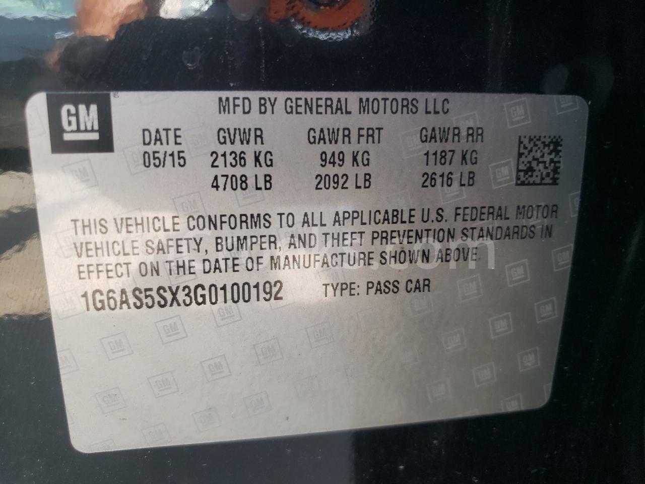 1G6AS5SX3G0100192