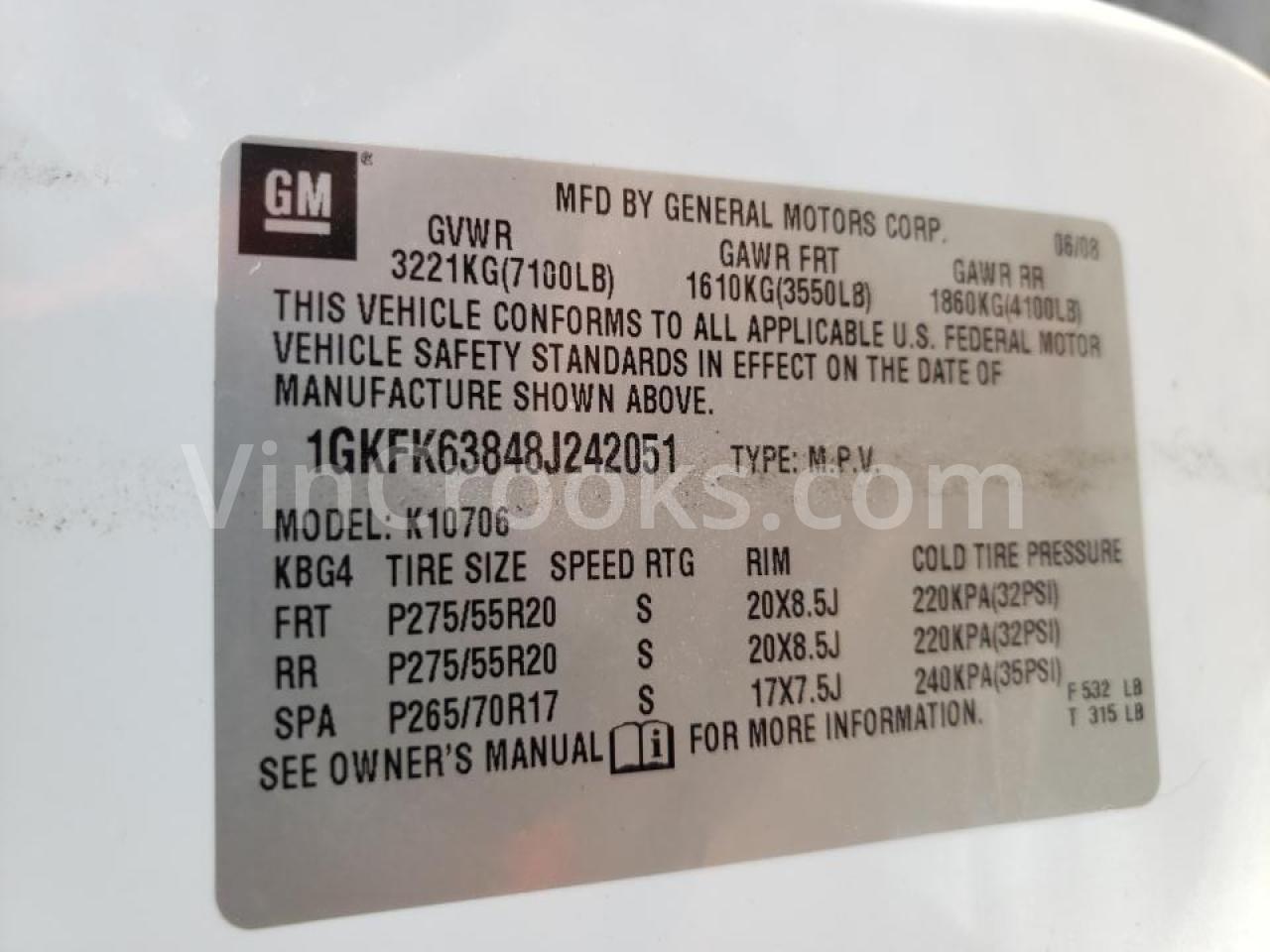 1GKFK63848J242051