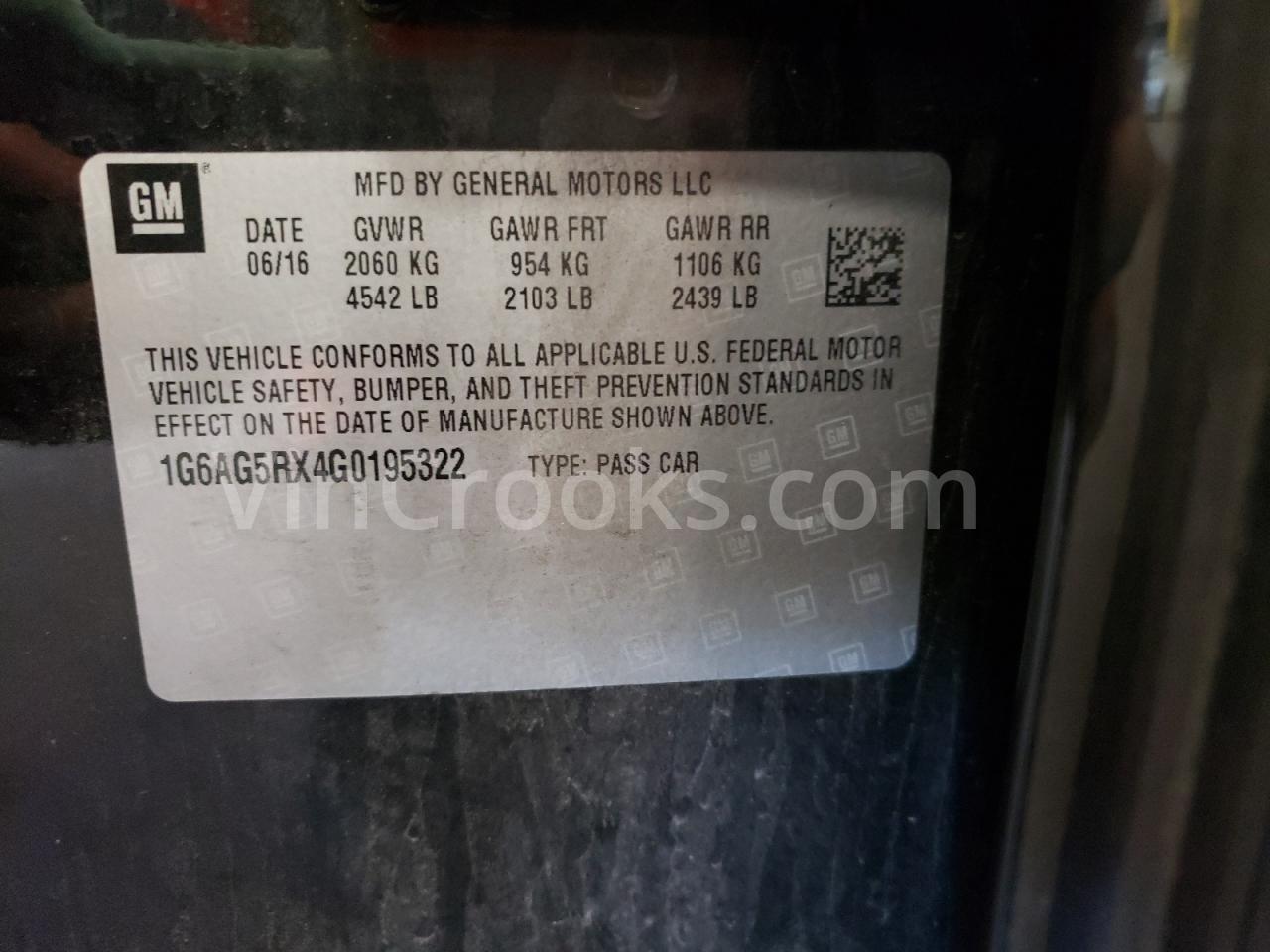 1G6AG5RX4G0195322