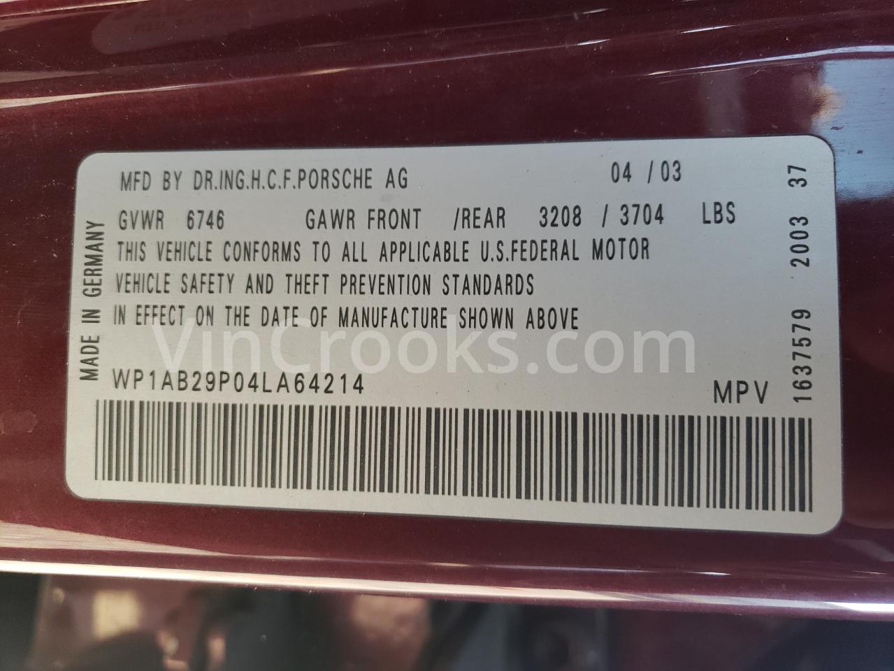 WP1AB29P04LA64214