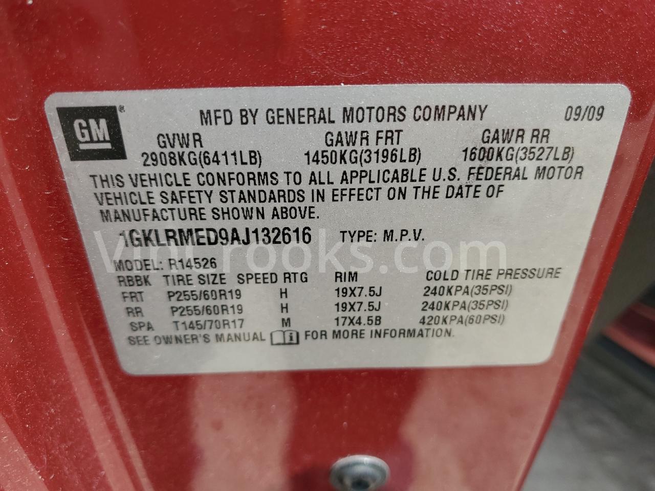1GKLRMED9AJ132616