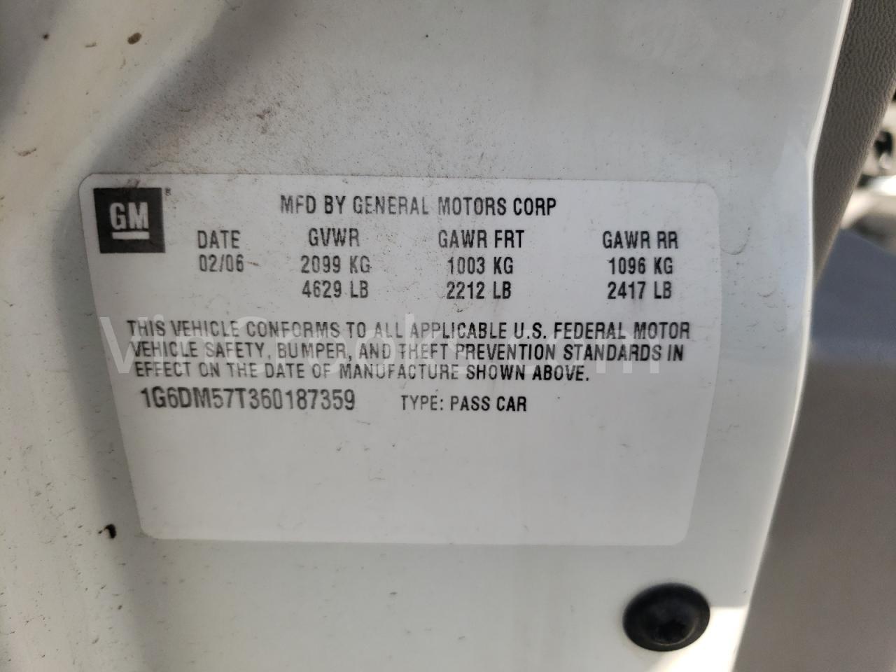 1G6DM57T360187359