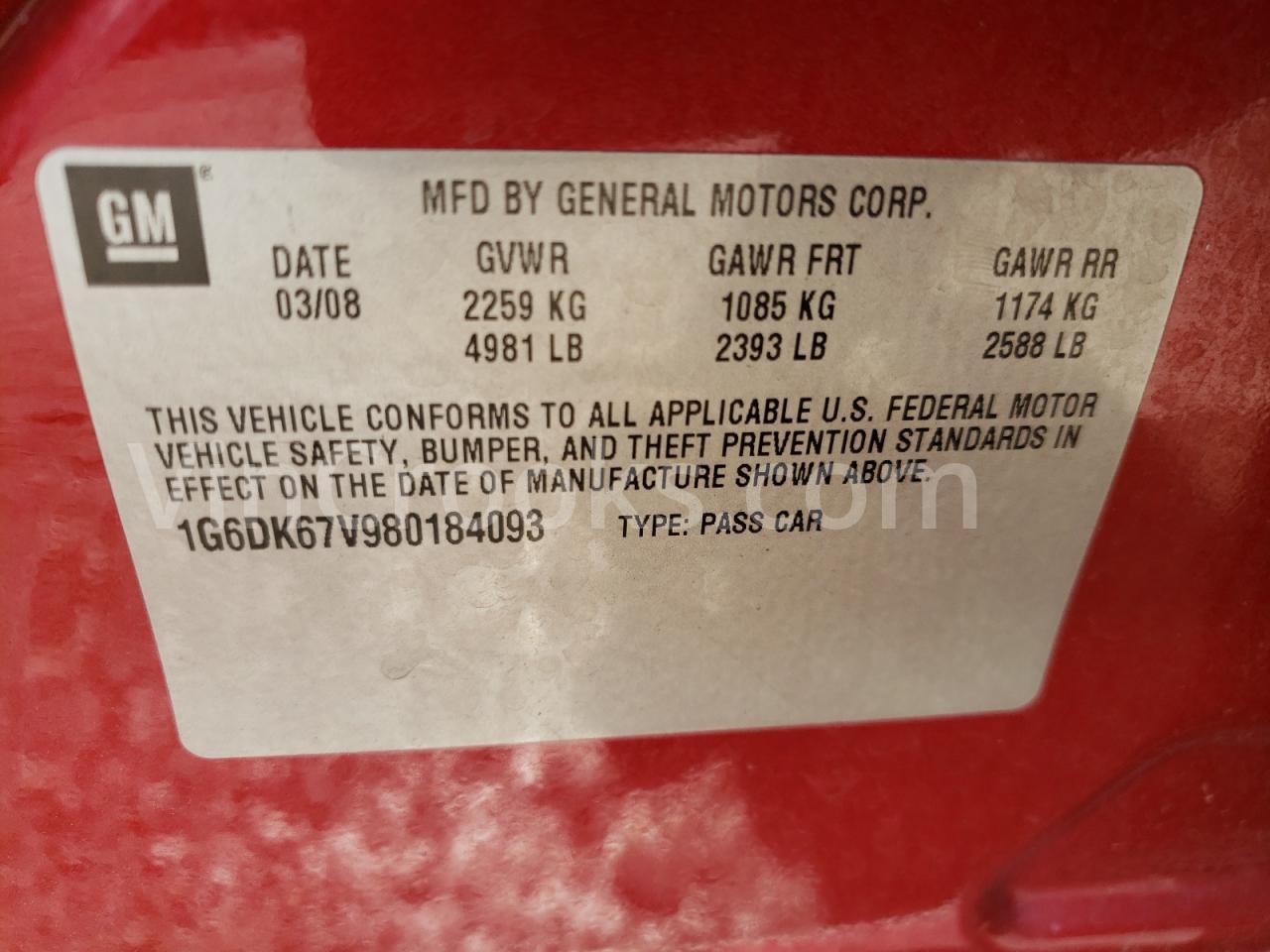 1G6DK67V980184093