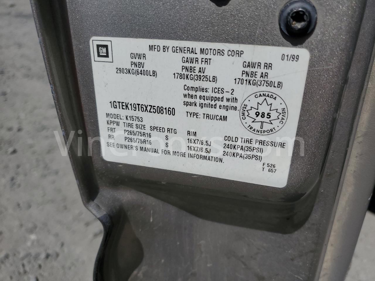 1GTEK19T6XZ508160