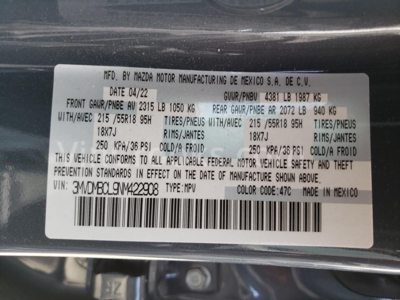 3MVDMBCL9NM422908