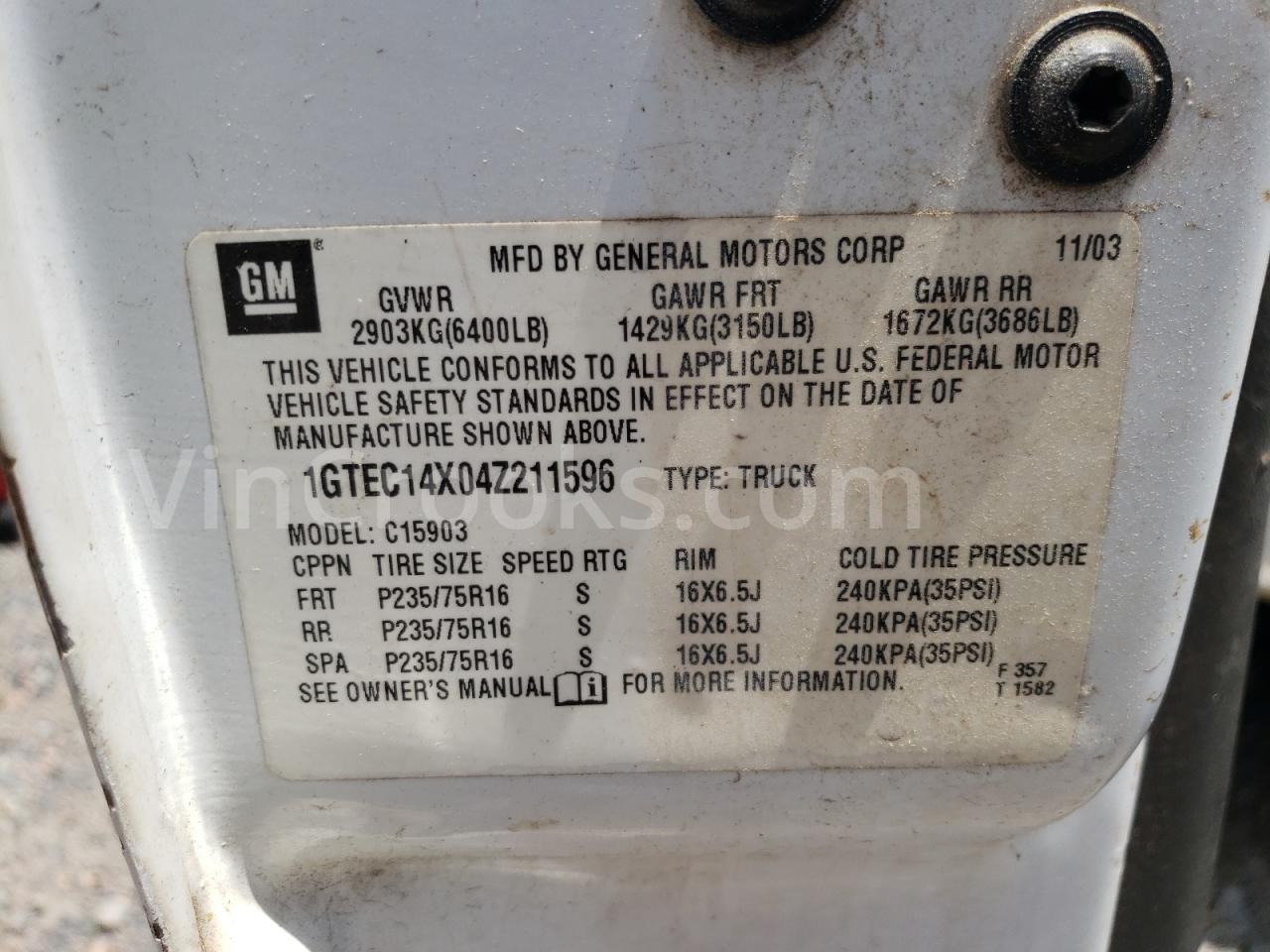 1GTEC14X04Z211596